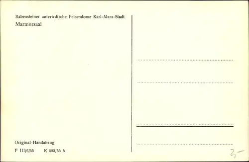 Ak Rabenstein Karl Marx Stadt Chemnitz in Sachsen, Rabensteiner unterirdische Felsendome, Marmorsaal