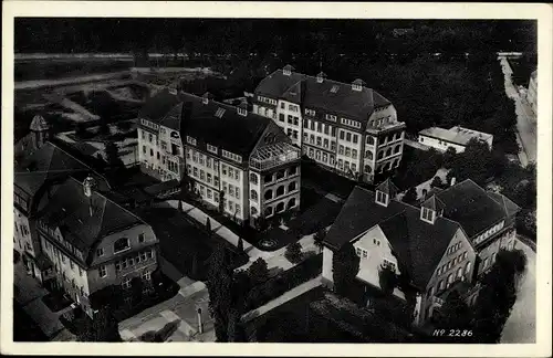 Ak Chemnitz in Sachsen, Stadtkrankenhaus im Küchwald, Luftbild