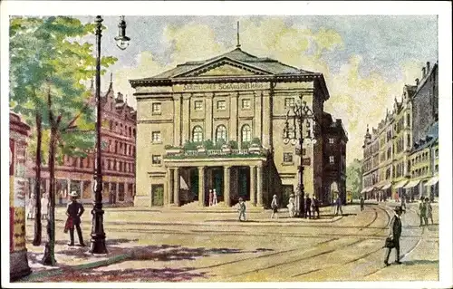 Künstler Ak Baumgärtel, O., Chemnitz Sachsen, Schauspielhaus