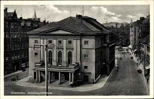 Ak Chemnitz Sachsen, Schauspielhaus, Außenansicht