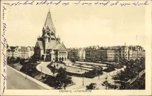 Ak Chemnitz, Lutherkirche, Außenansicht