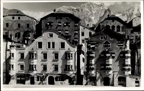 Ak Hall in Tirol, Häuserfront