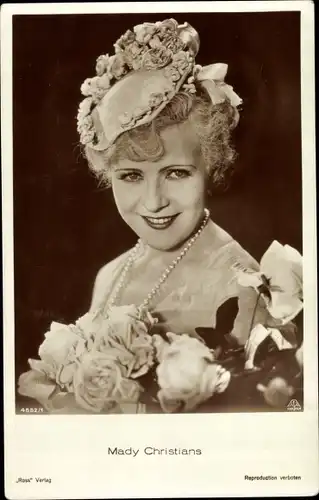 Ak Schauspielerin Mady Christians, Portrait, Ross Verlag 4882/1