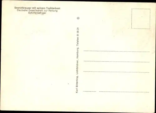 Ak Seenotkreuzer mit seinem Tochterboot, Deutsche Gesellschaft zur Rettung Schiffbrüchiger