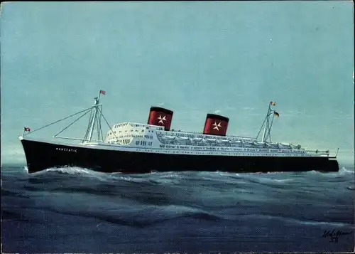 Künstler Ak Dampfschiff SS Hanseatic, Hamburg Atlantic Line, HAL