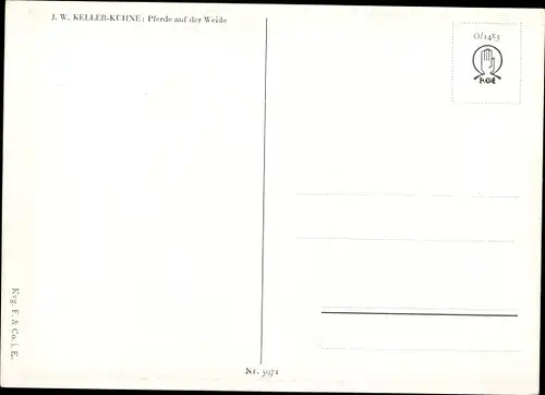 Künstler Ak Keller Kühne, J. W., Pferde auf der Weide