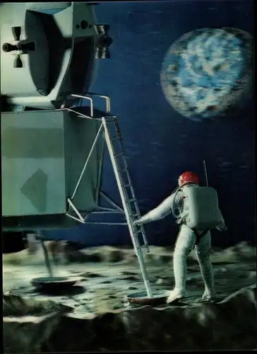 3-D Ak Lunar Landing, Mondlandung, Mondlandefähre