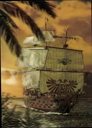 3D Ak Dreimaster, Spanisches Segelschiff, Spanish Vessel