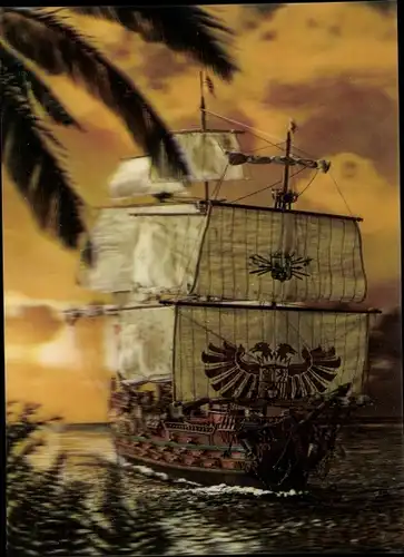 3D Ak Dreimaster, Spanisches Segelschiff, Spanish Vessel
