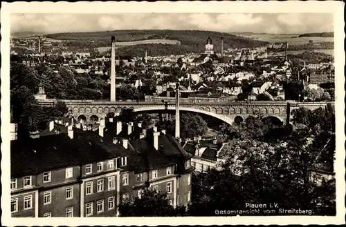 Ak Plauen im Vogtland, Gesamtansicht vom Streitsberg