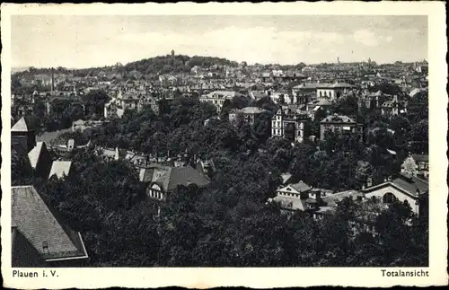 Ak Plauen im Vogtland, Blick über die Dächer der Stadt
