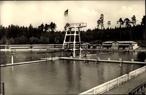 Ak Haselbrunn Plauen im Vogtland, Freibad Haselbrunn