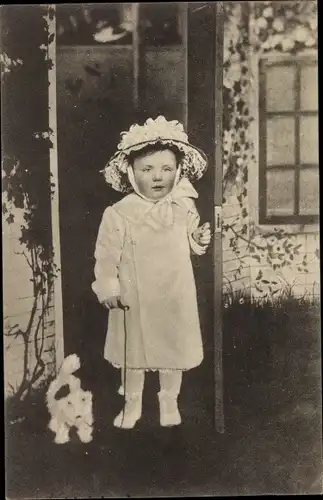 Foto Ak Prinzessin Juliana als Kind, Hund