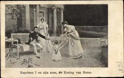 Ak Napoleon I en zijn zoon, de Koning van Rome