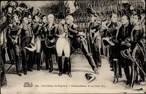 Ak Les Adieux de Napoleon a Fontainebleau, Avril 1814