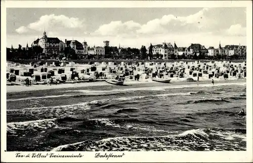 Ak Świnoujście Swinemünde Pommern, Badestrand