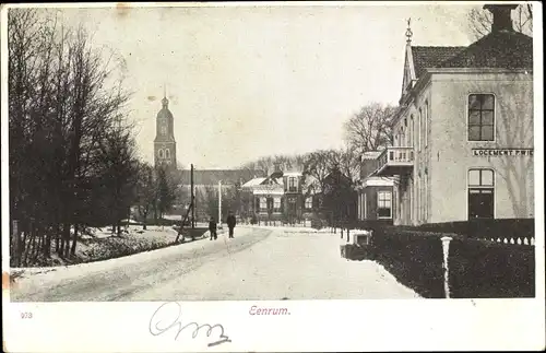 Ak Eenrum Groningen, Straßenpartie, Winter