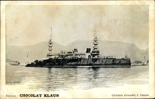 Ak Französisches Kriegsschiff, Cuirassé d'escadre à Toulon