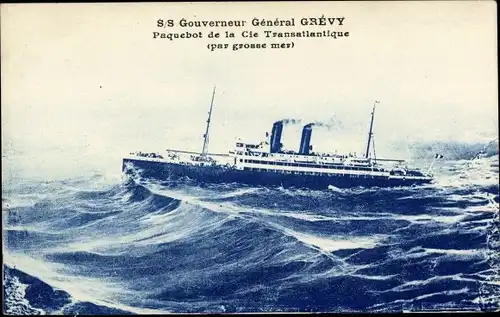 Ak Paquebot SS Gouverneur General Grevy, Dampfschiff, CGT, French Line