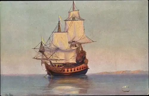 Künstler Ak Rave, Chr., Marine Galerie 139, Holländisches Kriegsschiff, 17. Jahrhundert