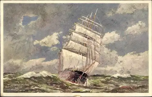 Künstler Ak Four Mast Barque, Segelschiff