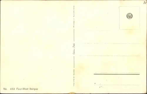 Künstler Ak Four Mast Barque, Segelschiff