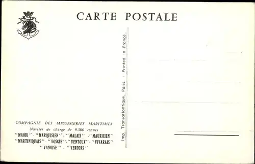 Ak Messageries Maritimes, MM, Maori, Marquisien, Malais