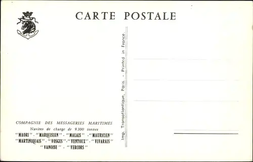 Ak Messageries Maritimes, MM, Maori, Marquisien, Malais