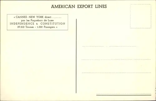 Ak Dampfschiff Independence, American Export Lines