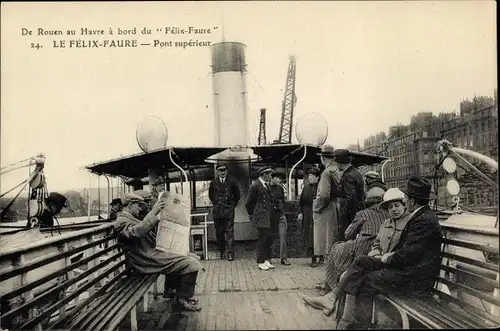 Ak Le Felix Faure, bateau du Havre a Rouen