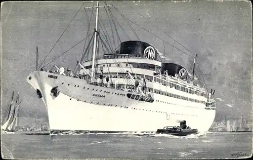Künstler Ak Exposition Internationale de Paris 1937, Dampfschiff Chella, CNP