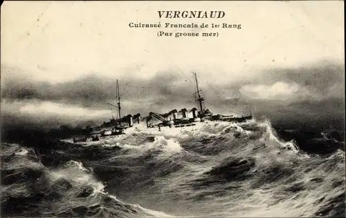Ak Französisches Kriegsschiff, Vergniaud, Cuirassé francais de 1er Rang