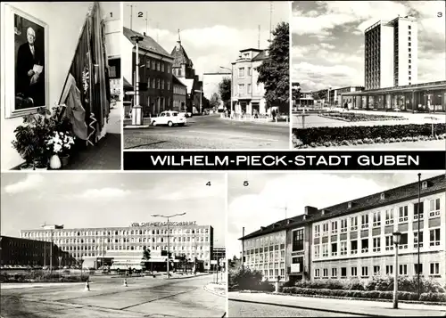 Ak Guben in der Niederlausitz, Wilhelm Pieck Gedenkstätte, Obersprucke, VEB Chemiefaserkombinat