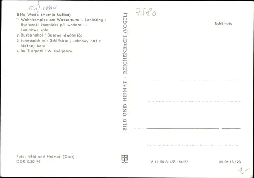 Ak Weißwasser in der Oberlausitz, Wohnkomplex am Wasserturm, Busbahnhof, Schiffbar, Jahnsteich