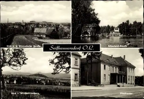 Ak Seifhennersdorf Oberlausitz, Silberteich Baude, Filmtheater, Blick von Warnsdorfer Straße