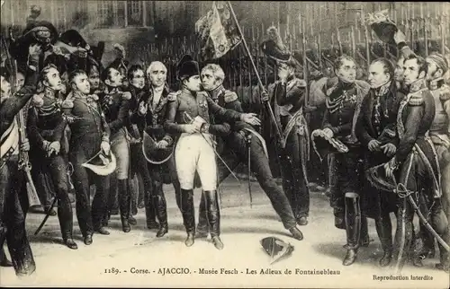Ak Ajaccio Corse du Sud, Napoleon, Les Adieux de Fontainebleau, le 20 Avril 1814
