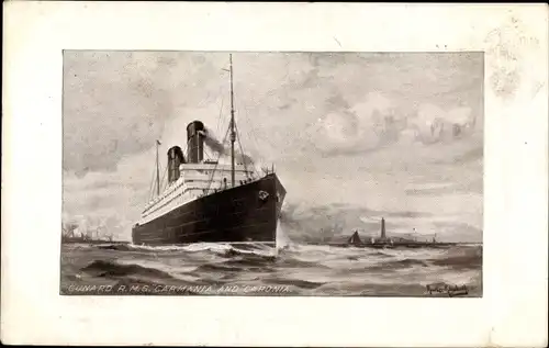 Künstler Ak RMS Carmania and Caronia, Cunard Line