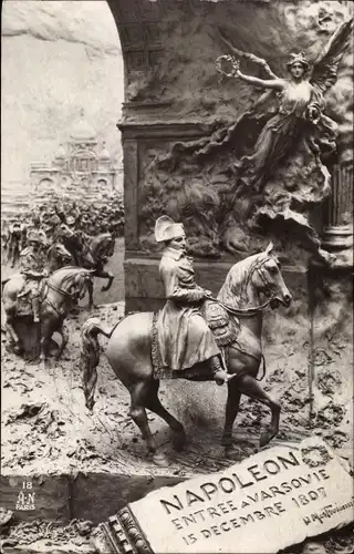 Künstler Ak Mastroianni, Domenico, Napoleon entree a Varsovie, 15 Decembre 1807