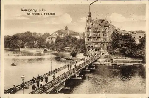 Ak Kaliningrad Königsberg Ostpreußen, Schlossteich, Stadthalle