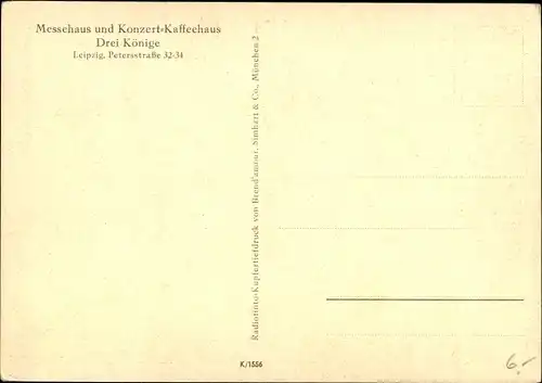 Ak Leipzig in Sachsen, Konzert Kaffee Drei Könige, Petersstraße 32-34