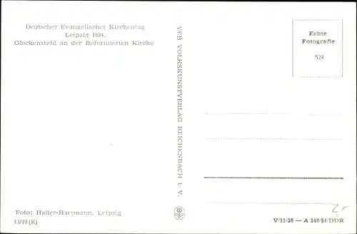 Ak Leipzig in Sachsen, Deutscher Evangelischer Kirchentag 1954, Glockenstuhl an der Reform. Kirche