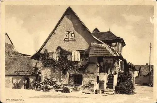 Ak Westhoffen Westhofen Elsass Bas Rhin, Maison, vue de la rue