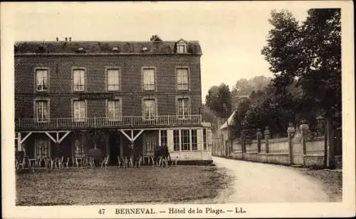 Ak Berneval Seine Maritime, Hotel de la Plage