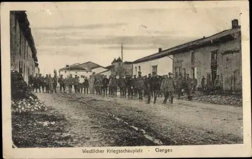 Ak Cierges Aisne, Westlicher Kriegsschauplatz, Deutsche Soldaten, I. WK