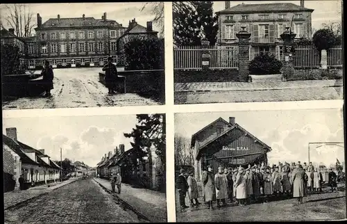 Ak Guiscard Oise, General-Kommando, Straßenpartie