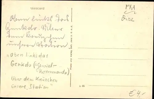 Ak Guiscard Oise, General-Kommando, Straßenpartie