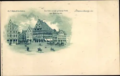 Litho Braunschweig, Der Stern mit der goldenen Rose am Kohlmarkt