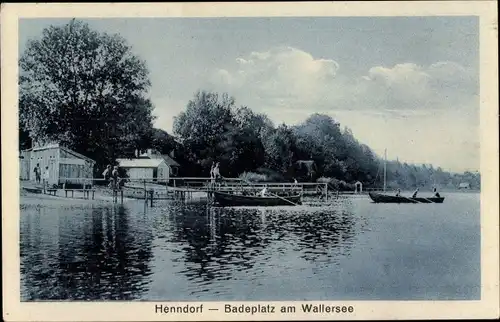 Ak Henndorf am Wallersee in Salzburg Badeplatz am Wallersee