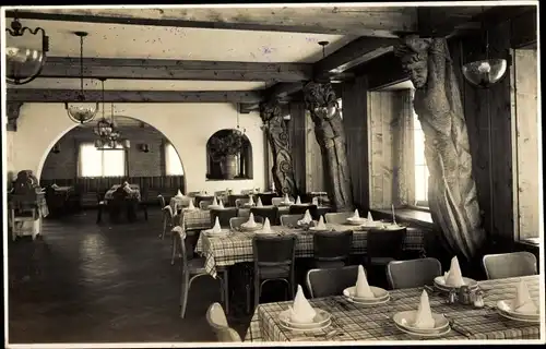 Ak Jungholz Langenschwand in Tirol, Hotel Sorgschrofen, Innenansicht