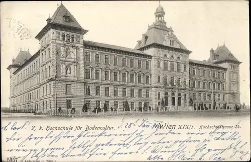 Ak Wien 19 Döbling Österreich, K. k. Hochschule für Bodenkultur, Hochschulstraße 24